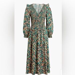 J.Crew multicolored floral midi dress xs